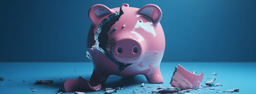 Bad Hire - A broken piggy bank